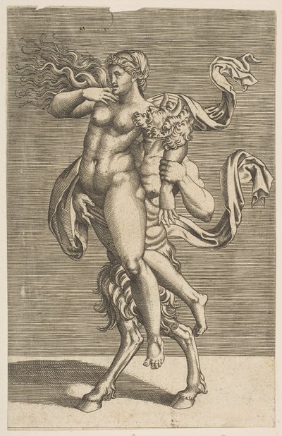 Satyre portant une nymphe retenant son bras droit, vers 1515-1600 - Unbekannt