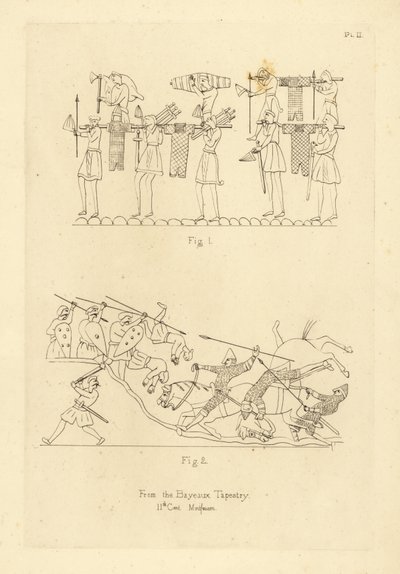 Costume militaire saxon et normand de la tapisserie de Bayeux - Unbekannt