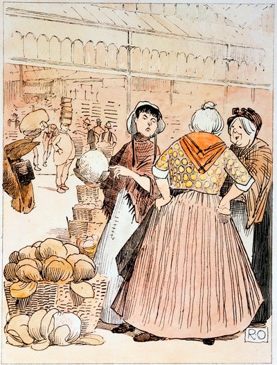 Scène au marché de fruits et légumes de Covent Garden, Londres, début du XXe siècle - Unbekannt