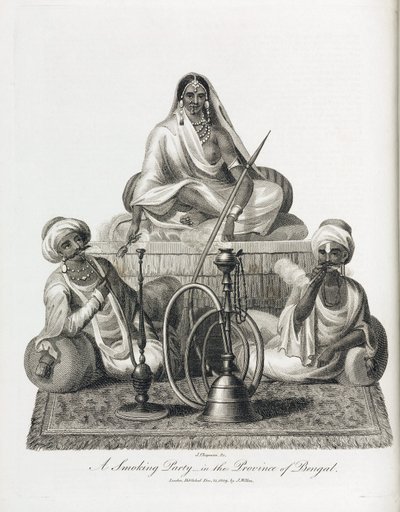 Scène de fumerie dans la province du Bengale (Inde) - Unbekannt
