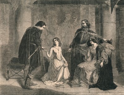 Scène de Hamlet - Roi, Ophélie et Laërte, 1852 - Unbekannt