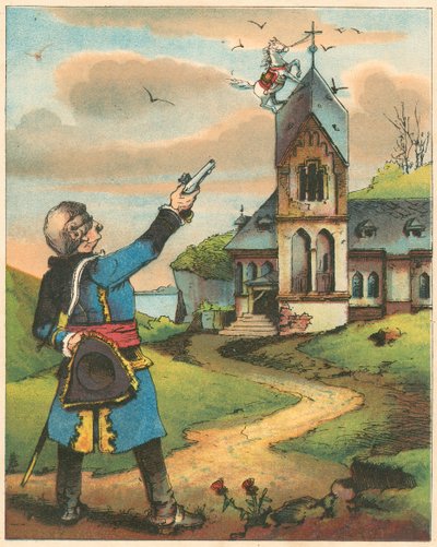 Scène des Aventures du Baron de Münchhausen par Rudolph Erich Raspe, vers 1850 - Unbekannt