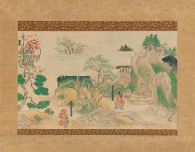Scène des Légendes illustrées du temple de Jin’oji Jin’oji engi emaki, début du 14e siècle - Unbekannt