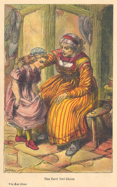 Scène de Les Chaussons rouges par Hans Christian Andersen, vers 1879 - Unbekannt