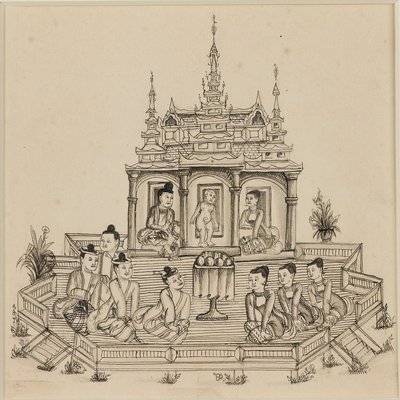 Scène du Vessantara Jataka, vers 1880 - Unbekannt