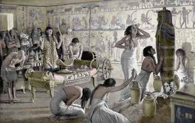 Scène de deuil au temple funéraire de Toutankhamon, Égypte - Unbekannt