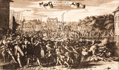 Scène de la foule assassinant Cornelis et Johan de Witt, La Haye, 20 août 1672, 1675 - Unbekannt
