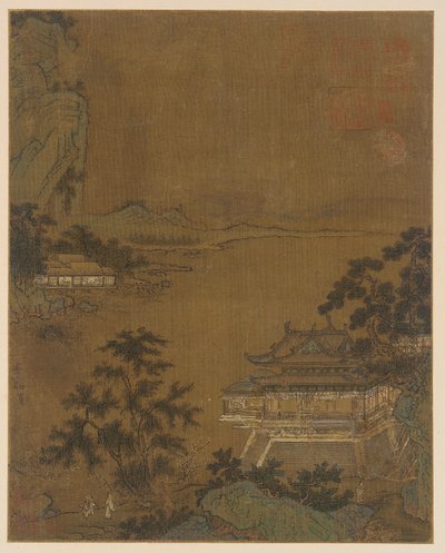 Érudit arrivant à un pavillon au bord de la rivière, dynastie Ming, 15ème siècle - Unbekannt