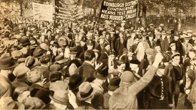 Marcheurs écossais, manifestations contre le test des moyens, Hyde Park, Londres, 1932, 1933 - Unbekannt