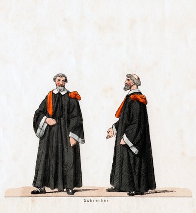 Scribe, costume pour la pièce de Shakespeare, Henry VIII, 19ème siècle - Unbekannt