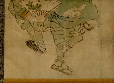 Peinture montée sur rouleau représentant une équipe de comédie japonaise traditionnelle de 2 hommes connue sous le nom de manzai (2) - Unbekannt