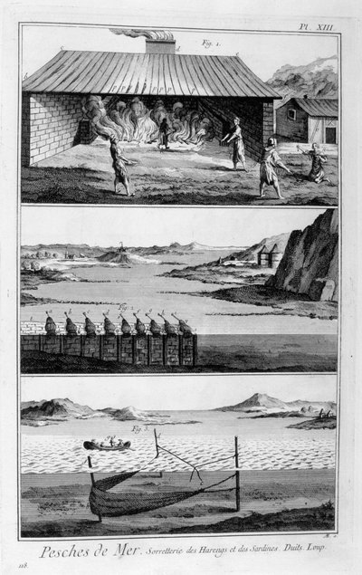 Pêche en mer, harengs et sardines, 1751-1777 - Unbekannt