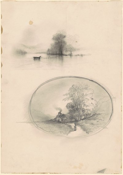 Paysage marin et paysage, vers 1859 - Unbekannt
