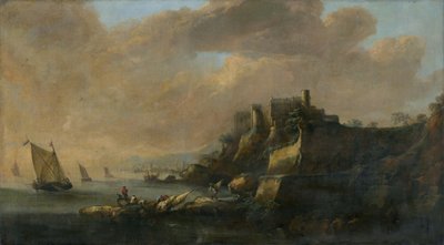 Paysage marin avec un château - Unbekannt