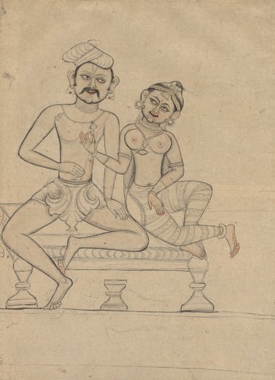 Couple assis, vers 1800 - Unbekannt