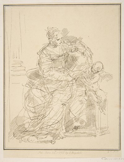 Femme assise avec un putto, 1775 - Unbekannt