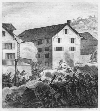 Deuxième bataille de Zurich, scène de combat au Central, 1799 - Unbekannt