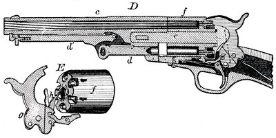 Vue en coupe du revolver Colt, vers 1880 - Unbekannt