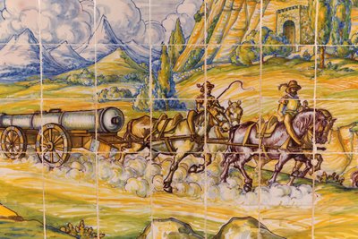 Segovia, province de Segovia, Espagne. Peinture sur carreaux de céramique moderne d