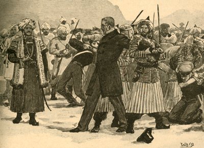 Capture de Sir William Macnaghten par Akbar Khan, Afghanistan, 1841 vers 1890 - Unbekannt