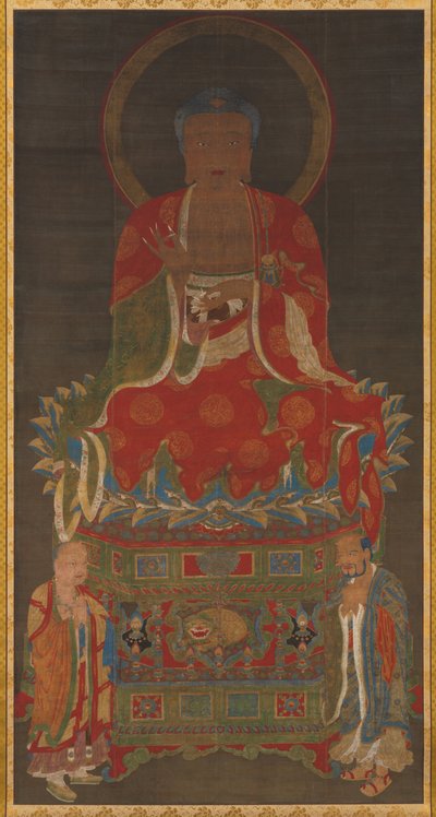 Triade de Shakyamuni : Bouddha accompagné de Manjushri et Samantabhadra, années 1300 - Unbekannt
