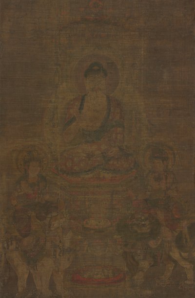 Triade de Shakyamuni : Bouddha accompagné de Manjushri et Samantabhadra, vers 900 - Unbekannt
