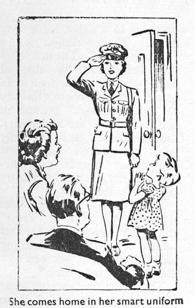 Elle rentre chez elle dans son uniforme élégant, 1940 - Unbekannt