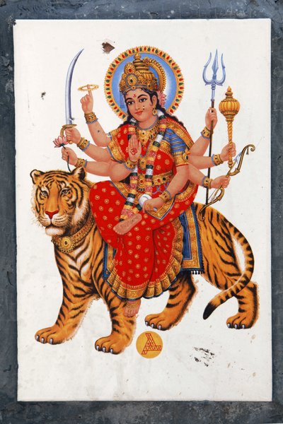 Sherawali, ou Jagadamba, chantée en Inde du Nord comme Jai Mata di, elle est la même que Durga ou Shakti - Unbekannt