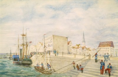 Navires dans un port, partie du panorama de Londres à Hong Kong - Unbekannt