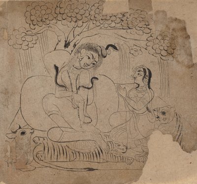 Shiva et Parvati, 19ème siècle - Unbekannt
