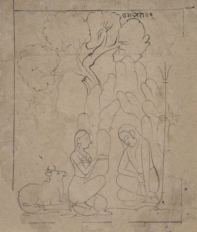 Shiva et Parvati dans une grotte de montagne - Unbekannt