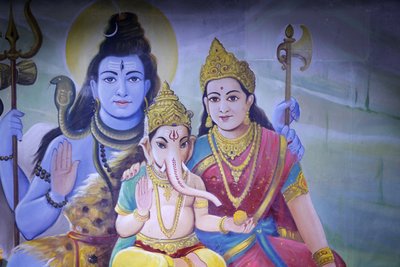 Shree Ram Mandir, Leicester. Shiva, Parvati et leur fils Ganesh, Royaume-Uni - Unbekannt