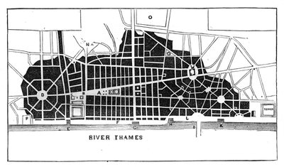 Plan de Sir Christopher Wren pour la reconstruction de Londres après le Grand Incendie - Unbekannt