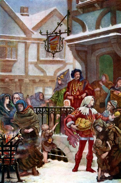 Sir Richard Whittington distribuant la charité, vers 1900 - Unbekannt