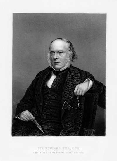 Sir Rowland Hill, enseignant britannique, pamphlétaire et créateur du timbre-poste, 19e siècle - Unbekannt
