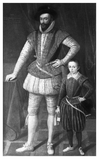 Sir Walter Raleigh et son fils, 1602, 1896 - Unbekannt