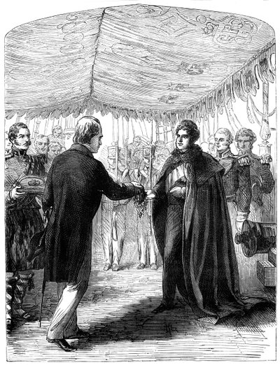 Sir Walter Scott présentant la Croix de Saint-André au roi George IV - Unbekannt