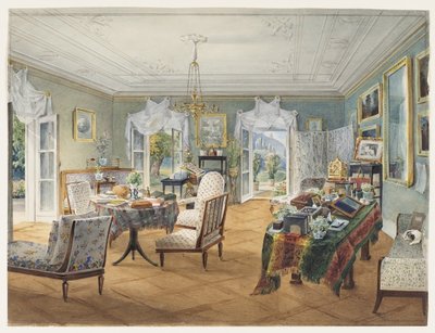 Salon dans un domaine de campagne, 1830-1840s - Unbekannt