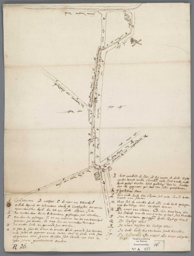 Croquis de la construction du nouveau quai du Sloterbinnenpolder le long du Kostverlorenvaart - Unbekannt