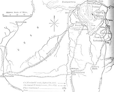 Carte esquisse du pays de Sekukuni, vers 1880 - Unbekannt