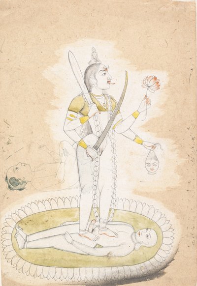 Esquisse avec Kali et un jeune garçon, vers 1800 - Unbekannt