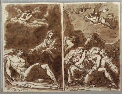 Folio de carnet de croquis, Lamentation sur le corps - Unbekannt