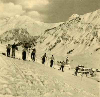 Leçon de ski, Arlberg, Autriche, c1935 - Unbekannt