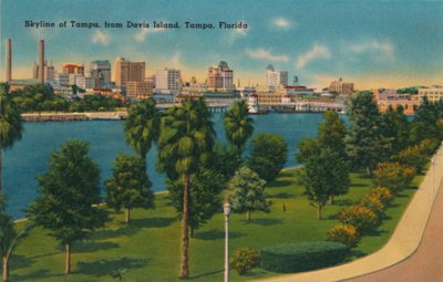 Skyline de Tampa, depuis Davis Island, Tampa, Floride, vers 1940 - Unbekannt