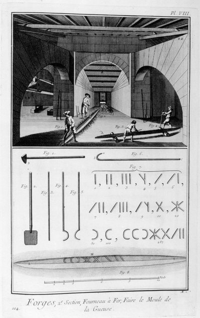 Haut fourneau, moule de fonte brute, 1751-1777 - Unbekannt