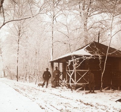 Soldats dans la neige, Marquenterre, nord de la France, vers 1914-1918 - Unbekannt