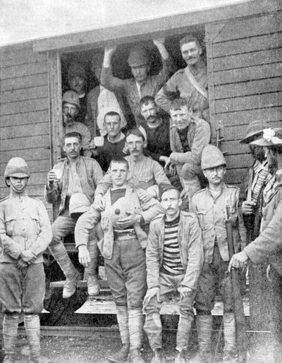 Soldats du 18ème Hussards dans le train pour Pretoria, Afrique du Sud, Guerre des Boers - Unbekannt