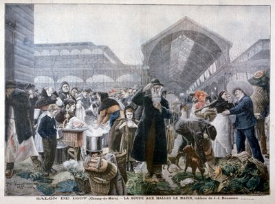 Stand de soupe au marché des Halles le matin, 1897 - Unbekannt