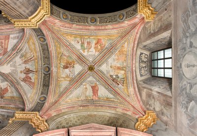 Transept sud, première travée est, Jacob envoie le fils de Joseph au pâturage, Complot des frères pour capturer Joseph, Ruben suggère de le jeter dans le puits, Joseph vendu aux marchands, Cathédrale Santa Maria Assunta, Duomo, Crémone, Lombardie, Italie - Unbekannt