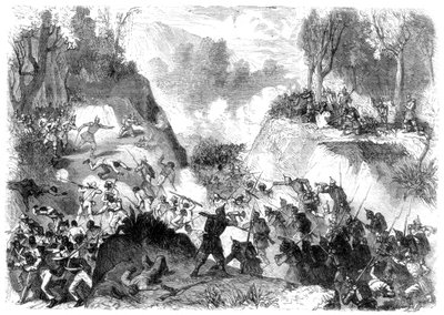 Troupes espagnoles combattant le peuple de Saint-Domingue, dans le col de Monte Christi, 1864 - Unbekannt